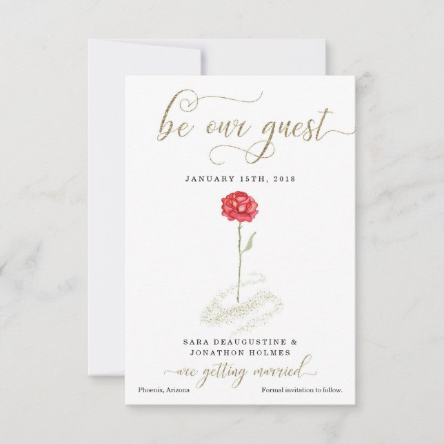 Die Schönheit und die Ankündigung Datum freihalten (Vorderseite)