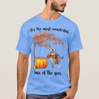 Die schönste Herbstzeit Cat Scarf Pumpk T-Shirt