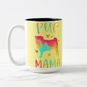 Die schönste Mama für den Mops je Zweifarbige Tasse