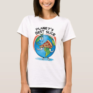 "Die schönste Scheibe des Planeten: Erde mit Pizza T-Shirt