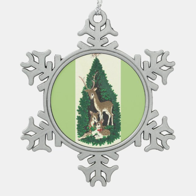 Die schönste Weihnachtsweihnachtsbaumstute Schneeflocken Zinn-Ornament (Vorderseite)