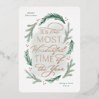 Die schönste Zeit des Jahres Weihnachtskarte Folieneinladung