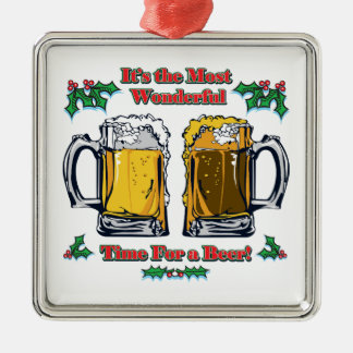 Die schönste Zeit für ein Bier Ornament Aus Metall