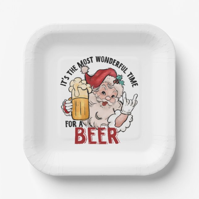 Die schönste Zeit für ein Bier Pappteller (Vorderseite)