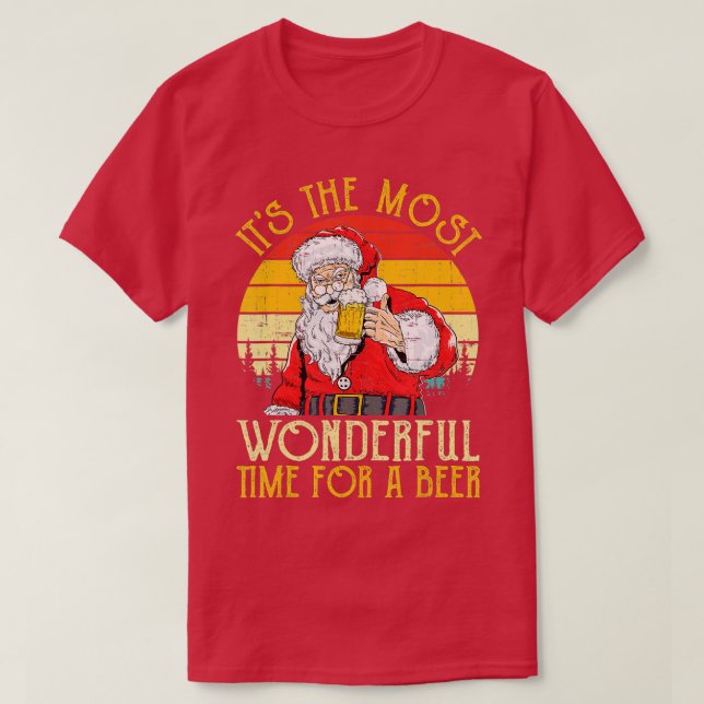 Die schönste Zeit für ein Bier Weihnachten. T-Shirt (Design vorne)