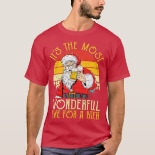 Die schönste Zeit für ein Bier Weihnachten. T-Shirt