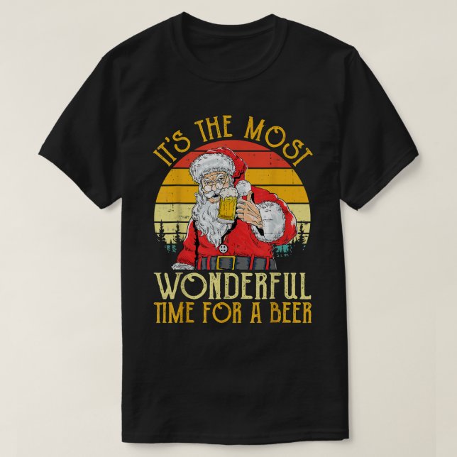 Die schönste Zeit für ein Bier Weihnachten. T-Shirt (Design vorne)