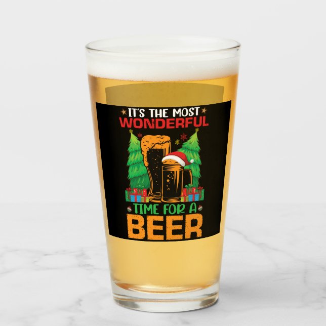 Die schönste Zeit für einen Bierurlaub Glas (Vorne (Gefüllt))