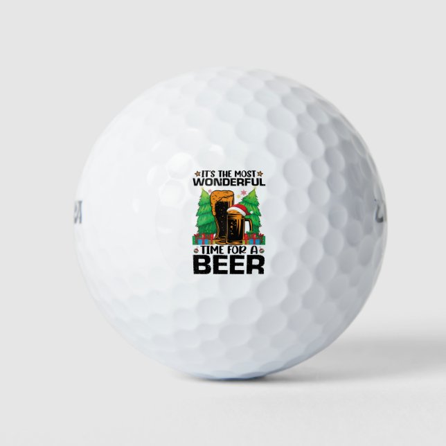 Die schönste Zeit für einen Bierurlaub Golfball (Vorderseite)
