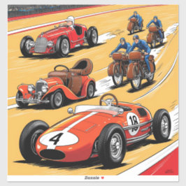 Die schönsten alten Rennwagen Aufkleber