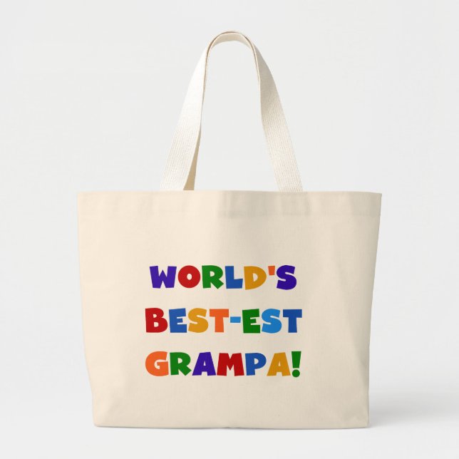 Die schönsten Grampa-Geschenke der Welt in hellen  Jumbo Stoffbeutel (Vorne)