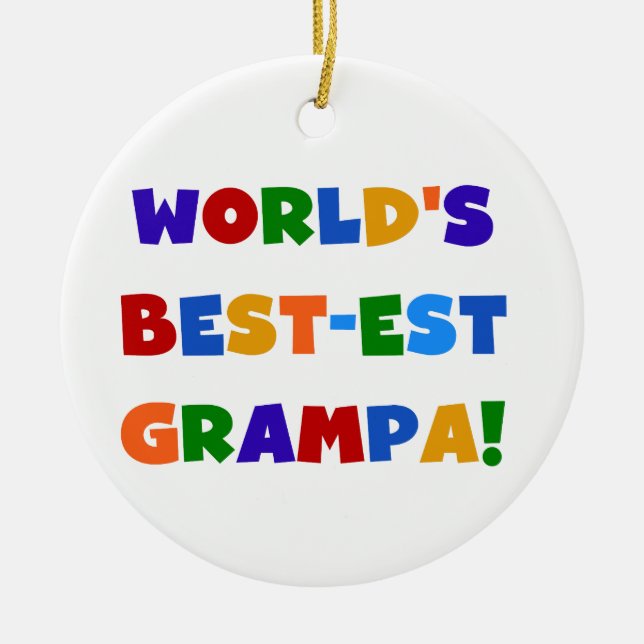 Die schönsten Grampa-Geschenke der Welt in hellen  Keramikornament (Vorne)