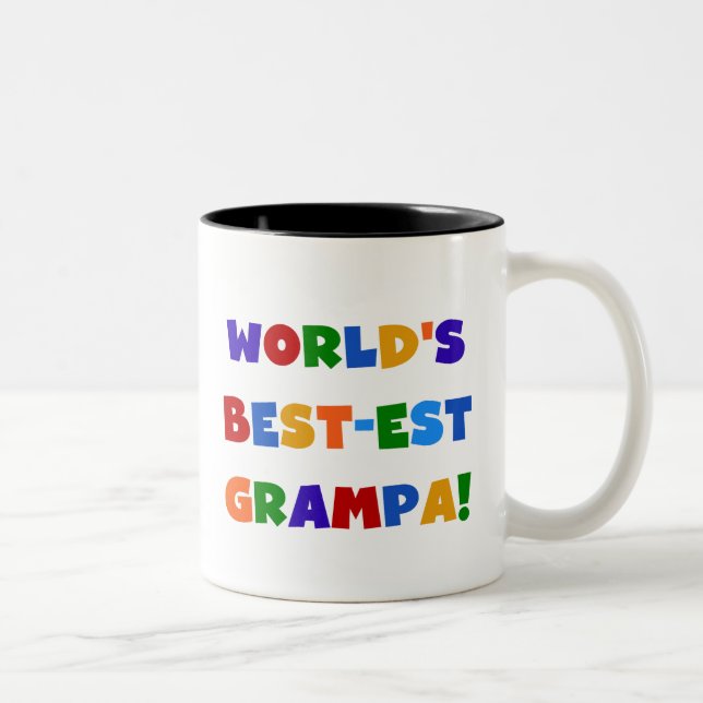 Die schönsten Grampa-Geschenke der Welt in hellen  Zweifarbige Tasse (Rechts)