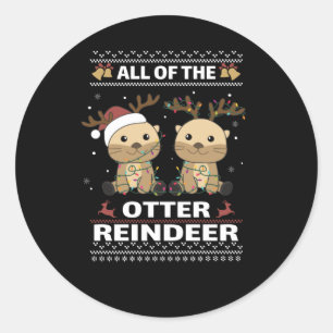 Die schönsten Weihnachtsfeiertage der Rentiere Runder Aufkleber