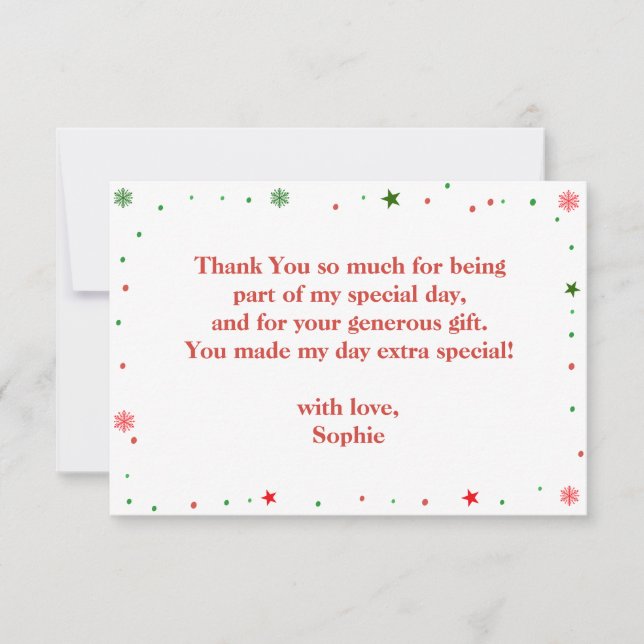 Die schönsten Weihnachtsfeste Dankeskarte (Vorderseite)