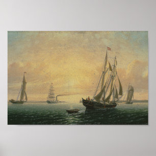 Die Schooner Jane von Bath, Maine Poster