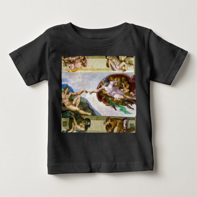 Die Schöpfung Adams durch Michelangelo Baby T-shirt (Vorderseite)