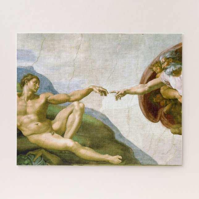 Die Schöpfung Adams durch Michelangelo Puzzle (Horizontal)