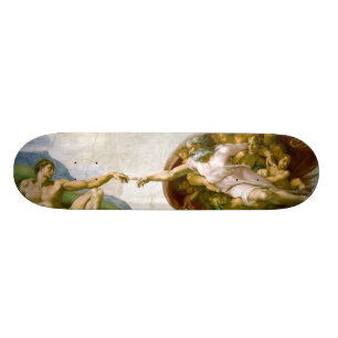 Die Schöpfung Adams durch Michelangelo Skateboard