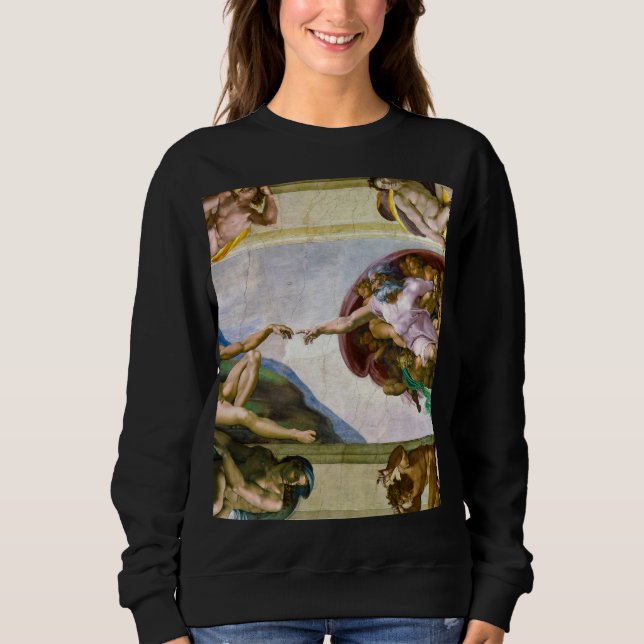 Die Schöpfung Adams durch Michelangelo Sweatshirt (Vorderseite)