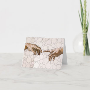 Die Schöpfung Adams, Hände nach Michelangelo Dankeskarte