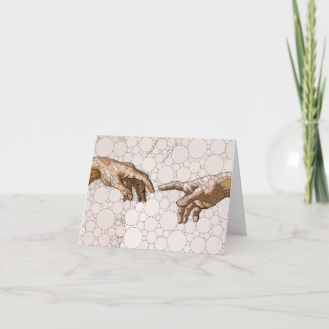 Die Schöpfung Adams, Hände nach Michelangelo Dankeskarte (Vorderseite)