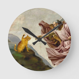 Die Schöpfung der Purrfection Runde Wanduhr