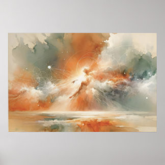 Die Schöpfung Minimalist Watercolor Bibel Szene Poster