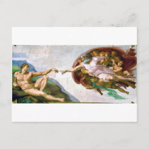 Die Schöpfung von Adam, Michelangelo, 1508-1512 Postkarte