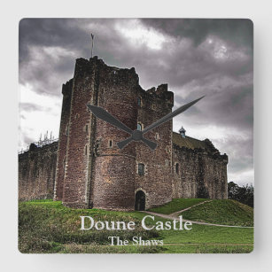 Die Schottische Burg Doune Foto Familie von Shaws Quadratische Wanduhr
