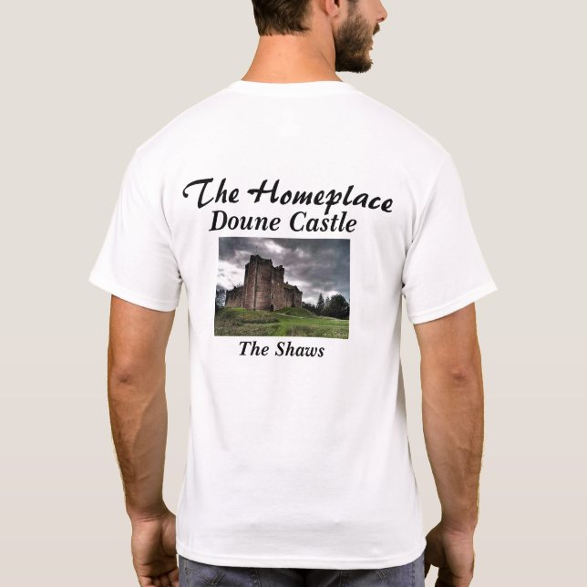 Die schottische Burg Doune von Shaws T-Shirt (Rückseite)