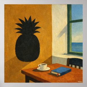 Die Schrift an der Wand sieht aus wie eine Ananas Poster