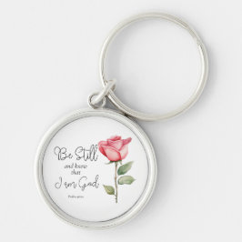 Die Schrift sei still und weiß, dass ich die Blume Schlüsselanhänger