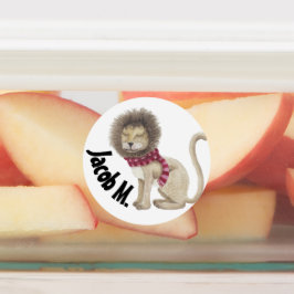 Die schüchterne Löwe individuell anpassbar Kinderetiketten