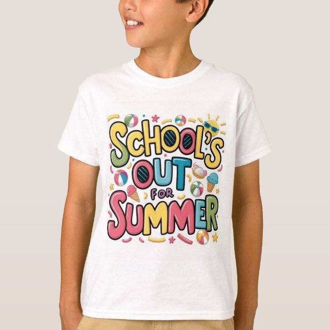Die Schule ist für den Sommer zu Ende! T-Shirt (Vorderseite)