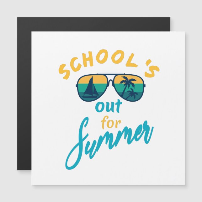 Die Schule ist im Sommer draußen Magnetkarte (Vorne/Hinten)