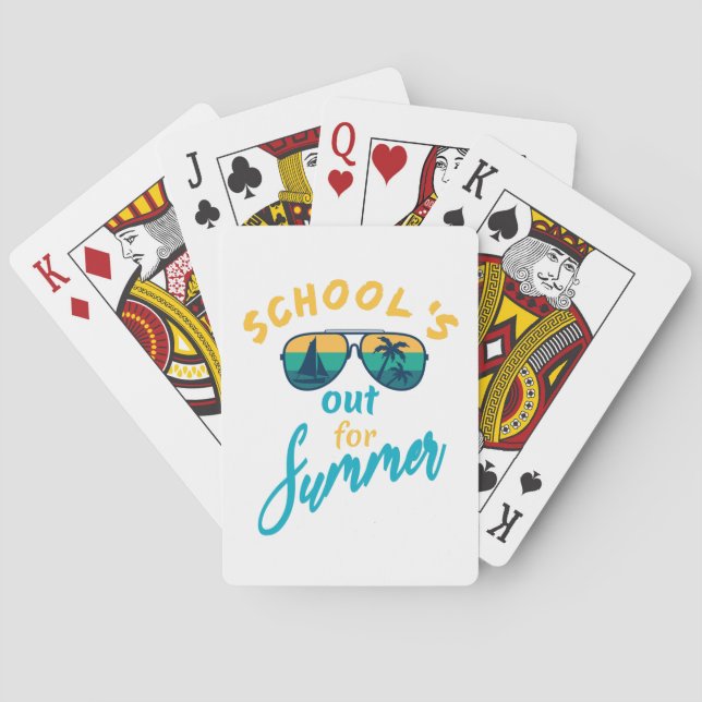 Die Schule ist im Sommer draußen Spielkarten (Rückseite)