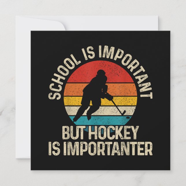 Die Schule ist wichtig, aber Hockey ist wichtig fü Dankeskarte (Vorderseite)