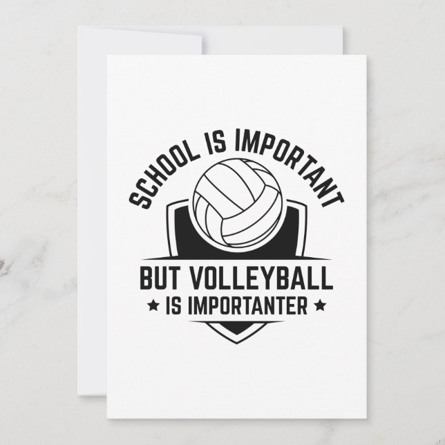 Die Schule ist wichtig, aber Volleyball ist wichti Dankeskarte (Vorderseite)