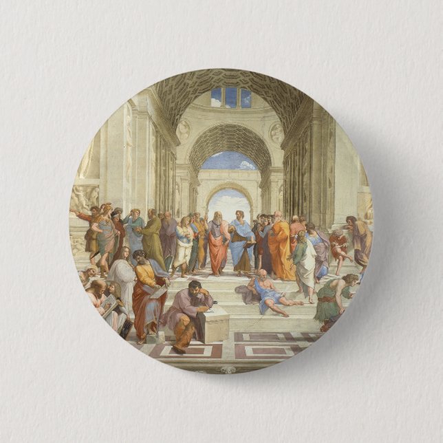 Die Schule RAPHAEL von Athen Button (Vorderseite)