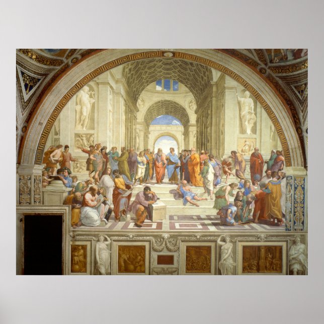 Die Schule von Athen Fresco von Raffaello Sanzio Poster (Vorne)