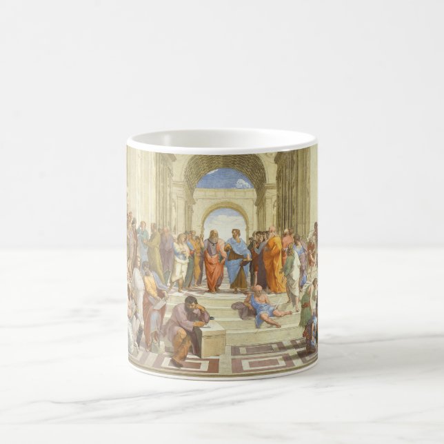 Die Schule von Athen-Fresko durch Raffaello Sanzio Kaffeetasse (Mittel)