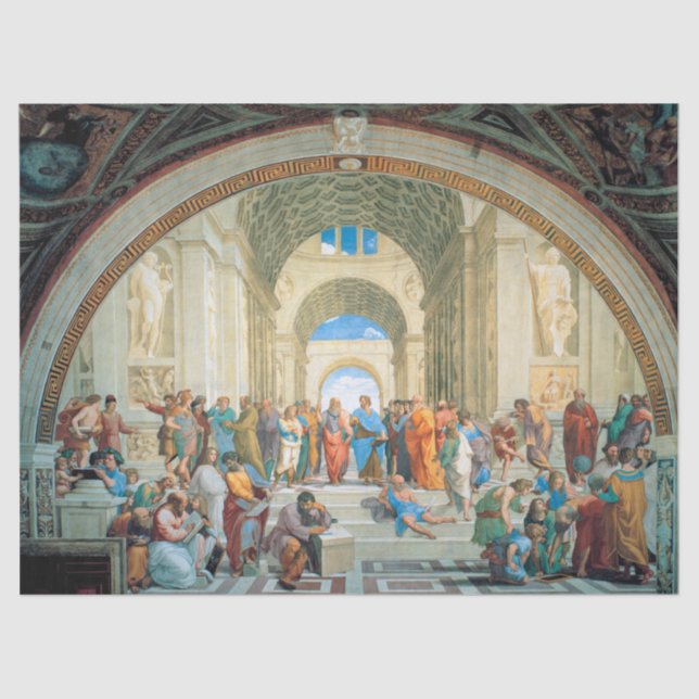 Die Schule von Athen von Raphael Seidenpapier (Vorderseite)