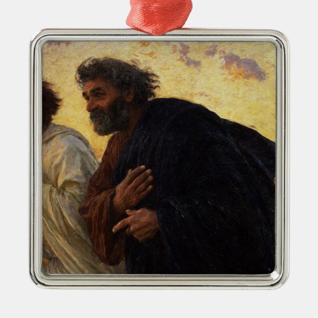 Die Schüler Peter und John-Betrieb Silbernes Ornament (Vorne)