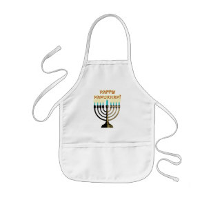 Die Schürze glückliches Kindes Chanukkas Menorah