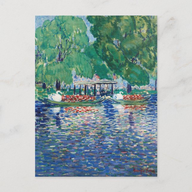 Die Schwanenboote | George Luks Postkarte (Vorderseite)