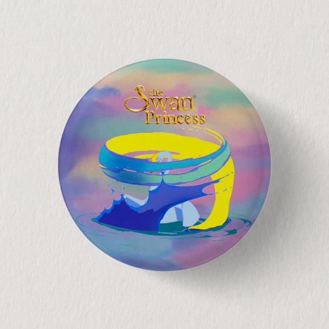 Die Schwanenprinzessin Odette als Schwan-Knopf Button (Vorderseite)