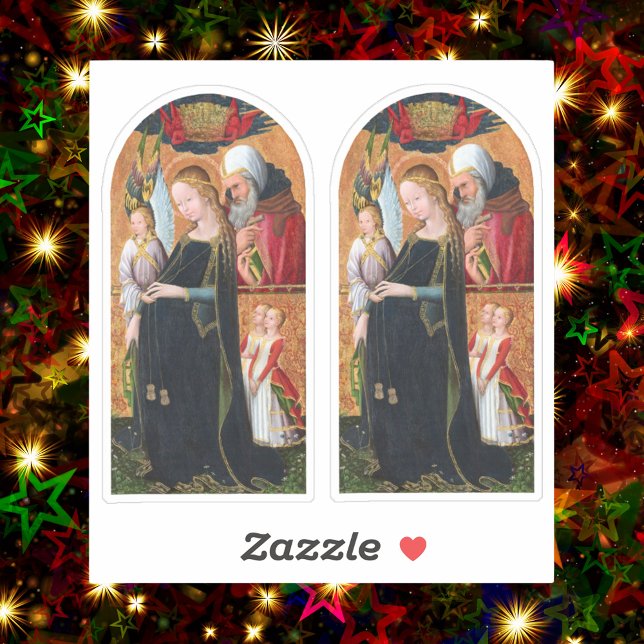 Die schwangere Madonna mit dem heiligen Josef 2-UP Aufkleber (Von Creator hochgeladen)