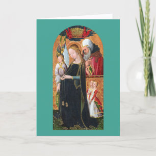 Die schwangere Madonna mit dem heiligen Josef Feiertagskarte