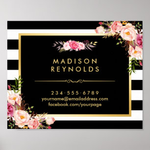 Die Schwarz-weißen Streifen sind aus Blumen Poster